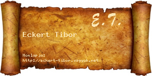 Eckert Tibor névjegykártya